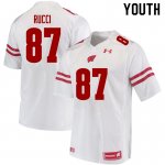 Youth Wisconsin Badgers NCAA #87 Hayden Rucci White Authentic Under Armour Stitched College Football Jersey CK31Z40DR